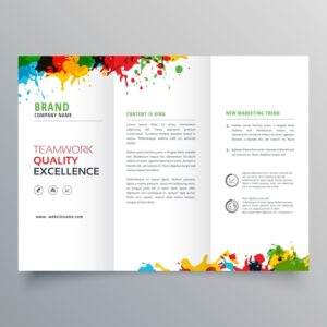 trifold business brochure template with colorful paint stains 1017 9190